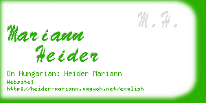 mariann heider business card